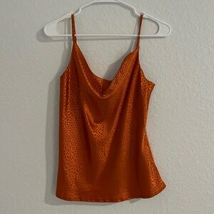 Glam Orange Leopard Spotted Cowl Tank